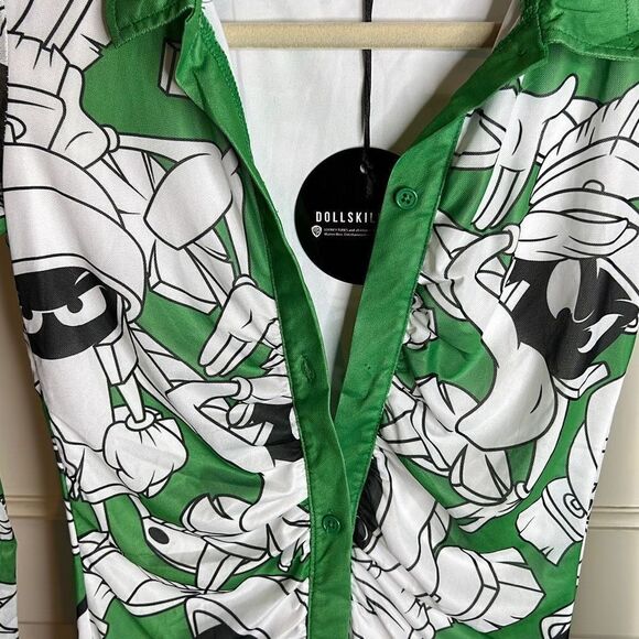 Dolls Kill x Looney Tunes No Earthlings Allowed Mini Dress Size Small NWT - Picture 2 of 6